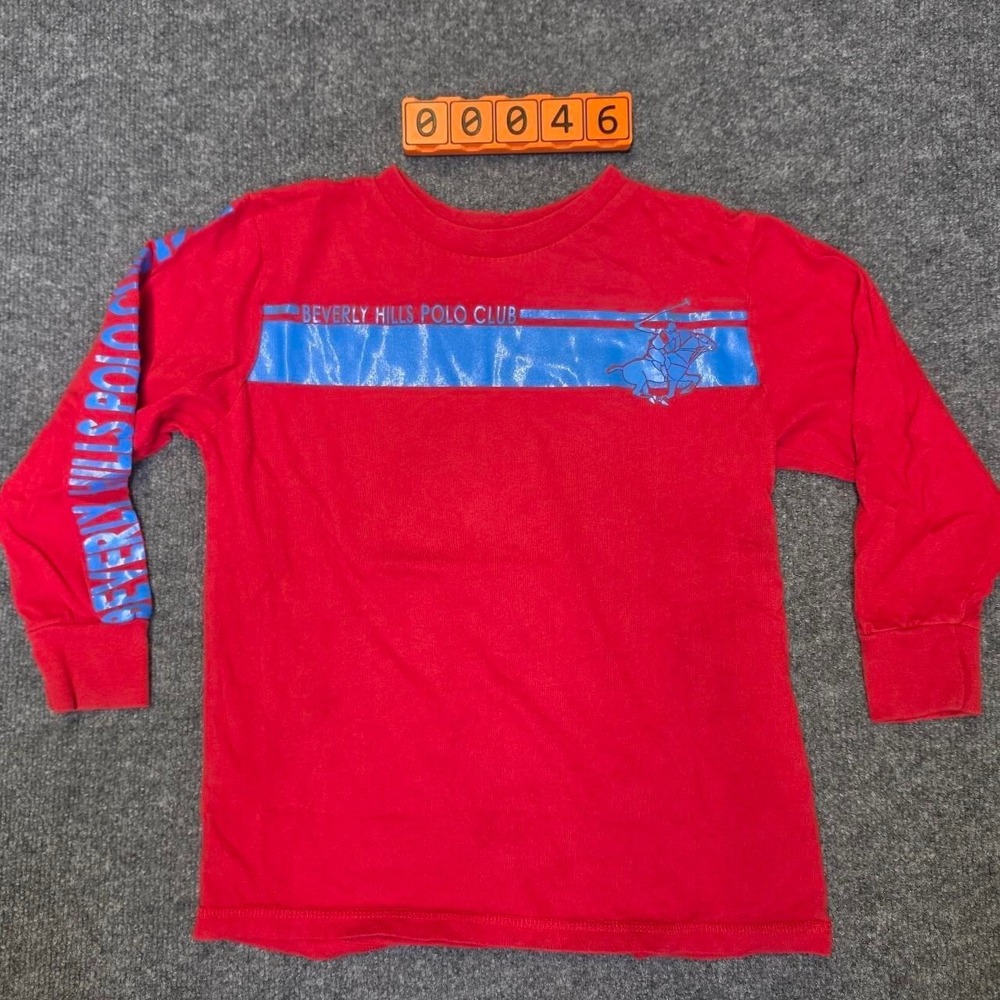 Boys Beverly Hills Polo Club red long sleeve cotton shirt size S 8-10
